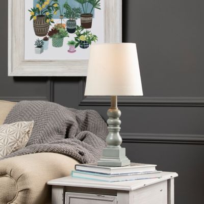 Image showing  18.5 in. H Distressed Resin Table Lamp, Gray