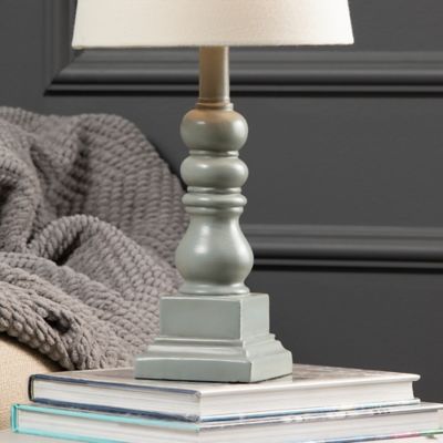 Image showing  18.5 in. H Distressed Resin Table Lamp, Gray