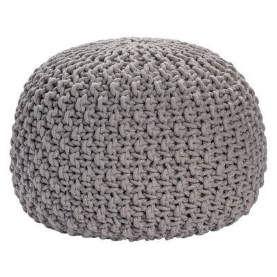 Crestview Collection Ananya Knit Pouf, 18 in. x 18 in. x 18 in., Gray