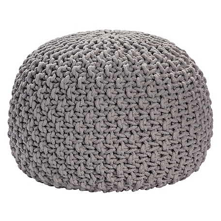 Crestview Collection Ananya Knit Pouf, 18 in. x 18 in. x 18 in., Gray