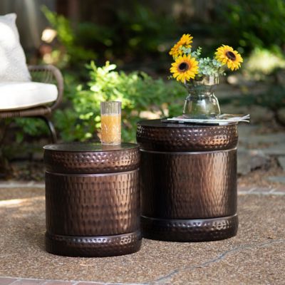 Image showing  Dark Copper Accent Stools, 2-Pack