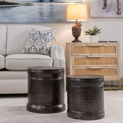 Image showing  Dark Copper Accent Stools, 2-Pack