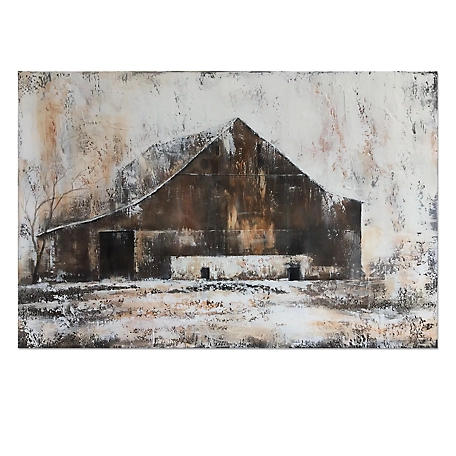 Crestview Collection Cotton Canvas Rusty Farm Wall Art, 60 in. x 1.5 in. x 40 in.