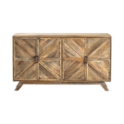 Crestview Collection 4-Door Asterisk Mango Wood Sideboard