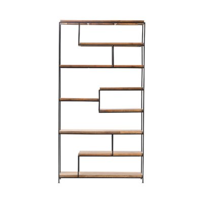 Crestview Collection Bengal Manor Iron and Wood Offset Large Etagere