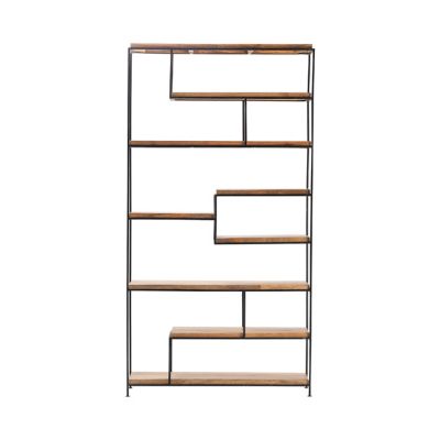 Crestview Collection 9-Shelf Bengal Manor Iron and Wood Offset Large Etagere