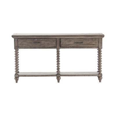 Image showing  2-Drawer Pembroke Plantation Recycled Pine Turned Leg Contemporary Console Table, 69 in.