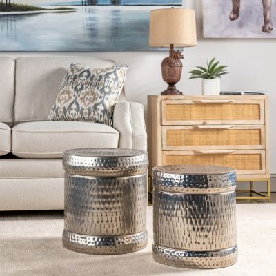 Image showing  Vintage Metal Stools, 2-Pack
