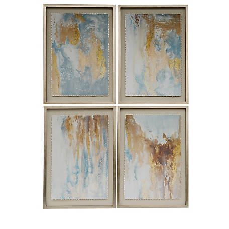 Crestview Collection Set of 4 Print Abstract Solid Wood Frame, 7.77 ft ...