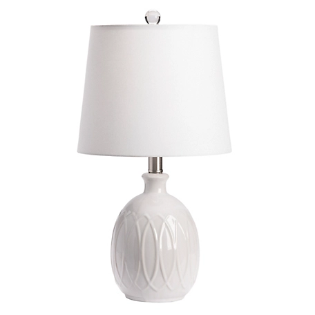 Crestview Collection 21 in. H Ceramic Table Lamp, Off-White