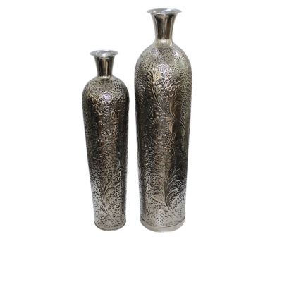 Crestview Collection Black Nickel Flower Vases, 2-Pack