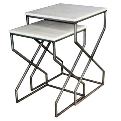 Crestview Collection Marble Nested Side Tables, 2 pc.