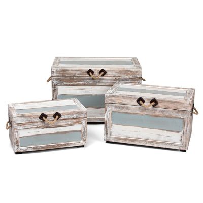 Image showing  Nantucket Weathered Wood Trunks, Assorted, 3 pc.