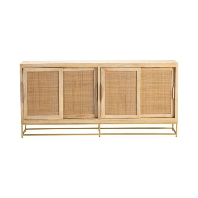 Crestview Collection 4-Door Bengal Manor Natural Cane Sideboard, 68 in. x 14 in. x 32 in.