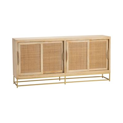 Image showing  4-Door Bengal Manor Natural Cane Sideboard, 68 in. x 14 in. x 32 in.