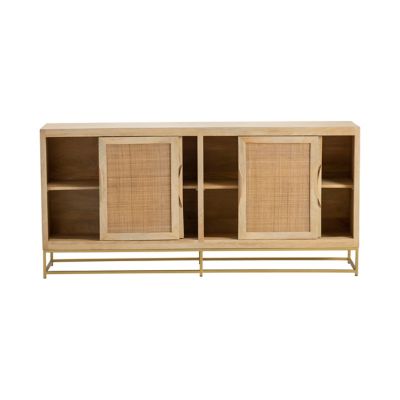 Image showing  4-Door Bengal Manor Natural Cane Sideboard, 68 in. x 14 in. x 32 in.