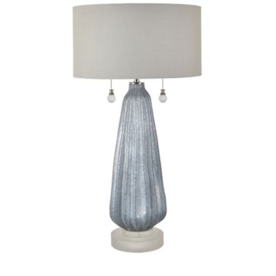Crestview Collection 31.75 in. H Blakely Glass Twin Pull Chain Table Lamp