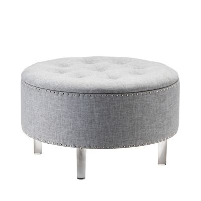 Crestview Collection Velvet Wooden Storage Stool, 32 in. x 32 in. x 19 in.