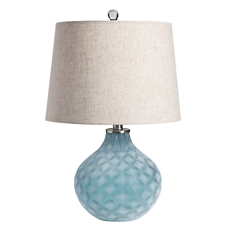Crestview Collection 22 in. H Glass Table Lamp, Sea Blue