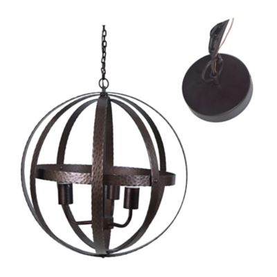 Crestview Collection Metal Sphere Hanging Pendant Light, 18 in. x 18 in. x 72 in.