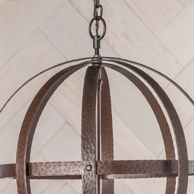 Image showing  3-Light Metal Sphere Hanging Pendant Light, 18 in. x 18 in. x 72 in.