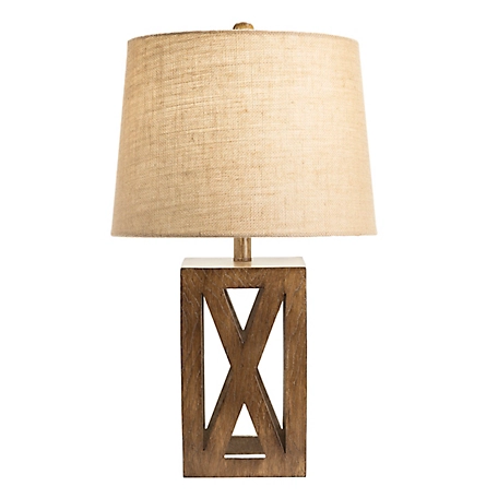 Crestview Collection 25.75 in. H Faux Wood Resin Table Lamp, Brown