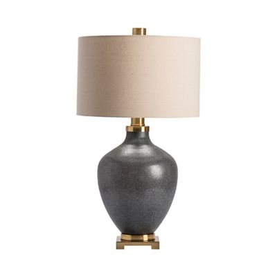 Crestview Collection 34 in. H Liam Glass Table Lamp, Black