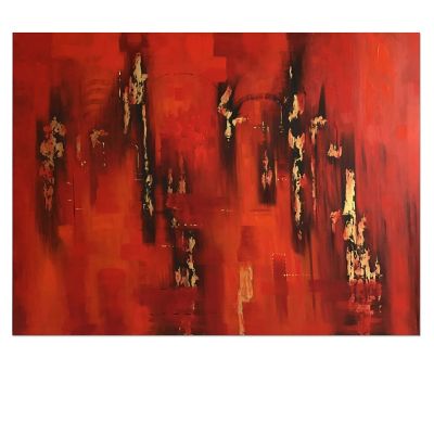 Crestview Collection Red Hot Cotton Canvas Painting, 96 in. x 1.5 in. x 72 in.