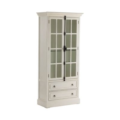 Crestview Collection 2-Drawer Coventry Oak Double Door Curio Cabinet