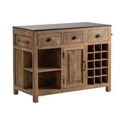 Image showing  Rectangular Bengal Manor Mango Wood and Granite Kitchen Island