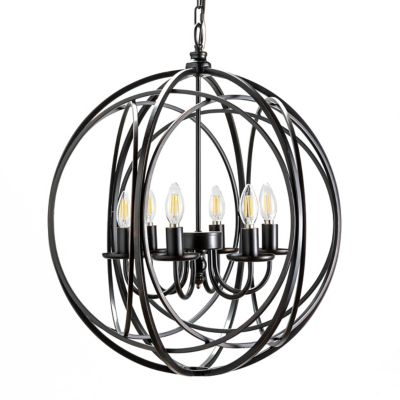 Willow Round Black Metal Chandelier, Home Depot Chandelier Candle Covers