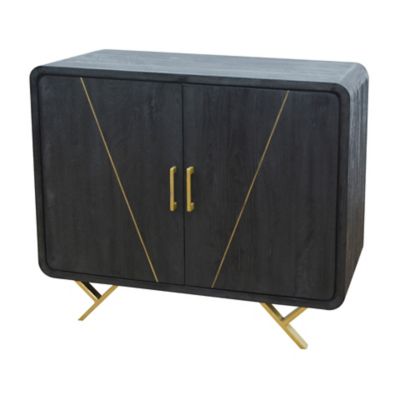 Crestview Collection 3-Shelf/2-Door Wood Cabinet, 16 in.