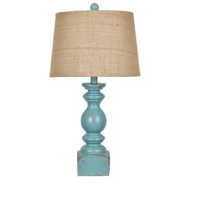 Crestview Collection Poly Resin Table Lamp, 25 in., Blue
