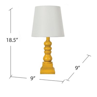 Image showing  Distressed Resin Table Lamp, 18.5 in., Yellow