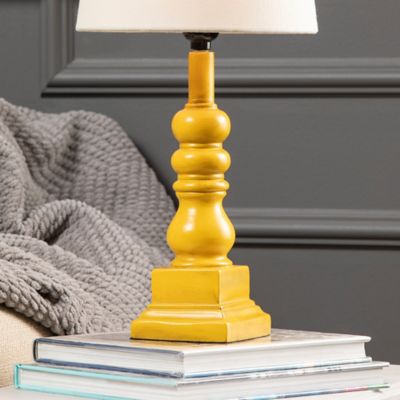Image showing  Distressed Resin Table Lamp, 18.5 in., Yellow