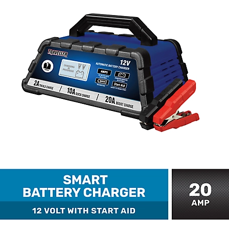 Traveller 20A Smart Battery Charger with Start Aid