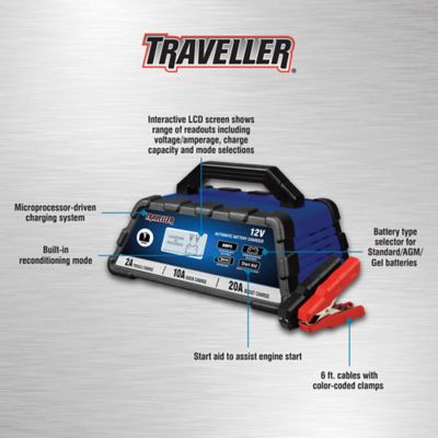 Image showing  20A 12V Smart Battery Charger with Start Aid