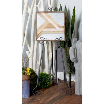 Harper & Willow Traditional Iron Floor Easel, 46 in. x 21 in. x 22 in., Black