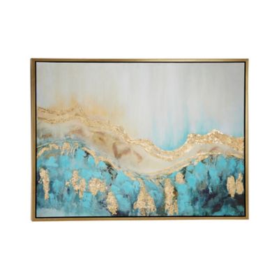 Image showing  White Contemporary Abstract Canvas Wall Art, 36 in. x 48 in.
