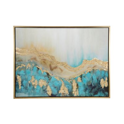 Image showing  White Contemporary Abstract Canvas Wall Art, 36 in. x 48 in.