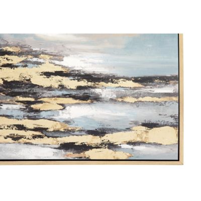 Image showing  Blue Contemporary Beach Canvas Wall Art, 39 in. x 39 in.