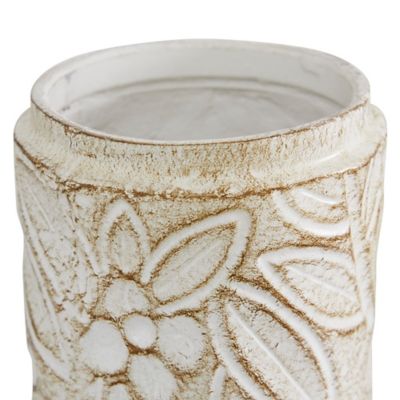 Image showing  White Dolomite Farmhouse Decorative Jars, 9 in., 10 in., 2 pc.