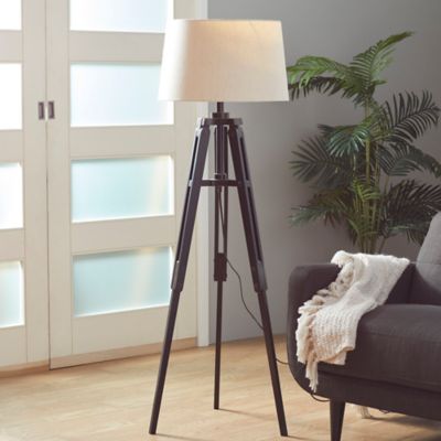 Harper & Willow Black Wood Floor Lamp 21