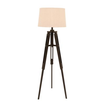 Image showing  Black Wood Floor Lamp 21" x 21" x 62"