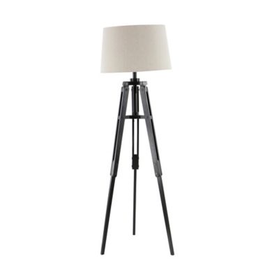 Image showing  Black Wood Floor Lamp 21" x 21" x 62"