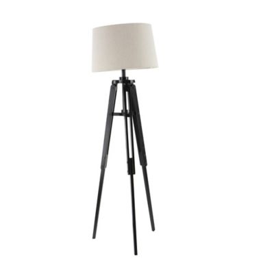 Image showing  Black Wood Floor Lamp 21" x 21" x 62"