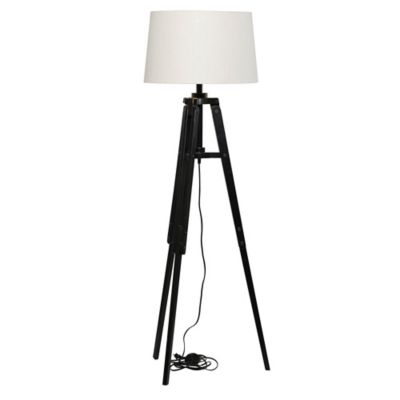 Image showing  Black Wood Floor Lamp 21" x 21" x 62"