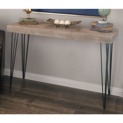 Harper & Willow Brown Modern Wood Console Table