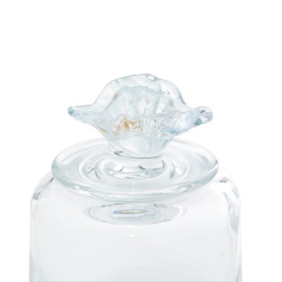 Image showing  5 in. and 9 in. Blue Glass Contemporary Decorative Jar Set, 2 pc.