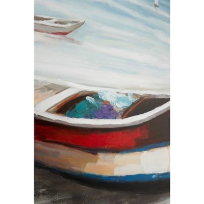 Image showing  Multicolor Coastal Boat Canvas Wall Art, 36 in. x 47 in.